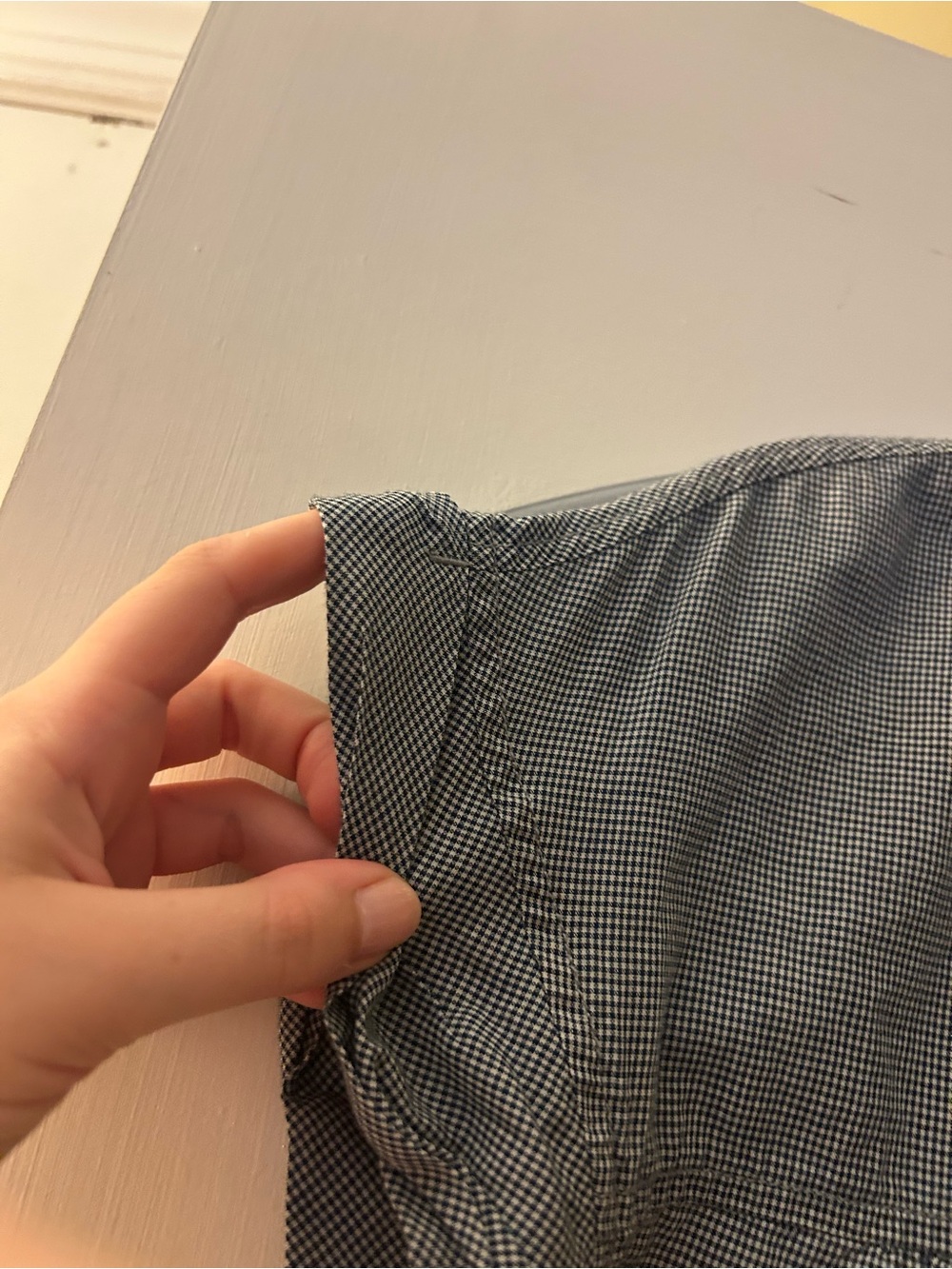 MADWELL Blue Gingham Peasant Blouse - Picture 3 of 4